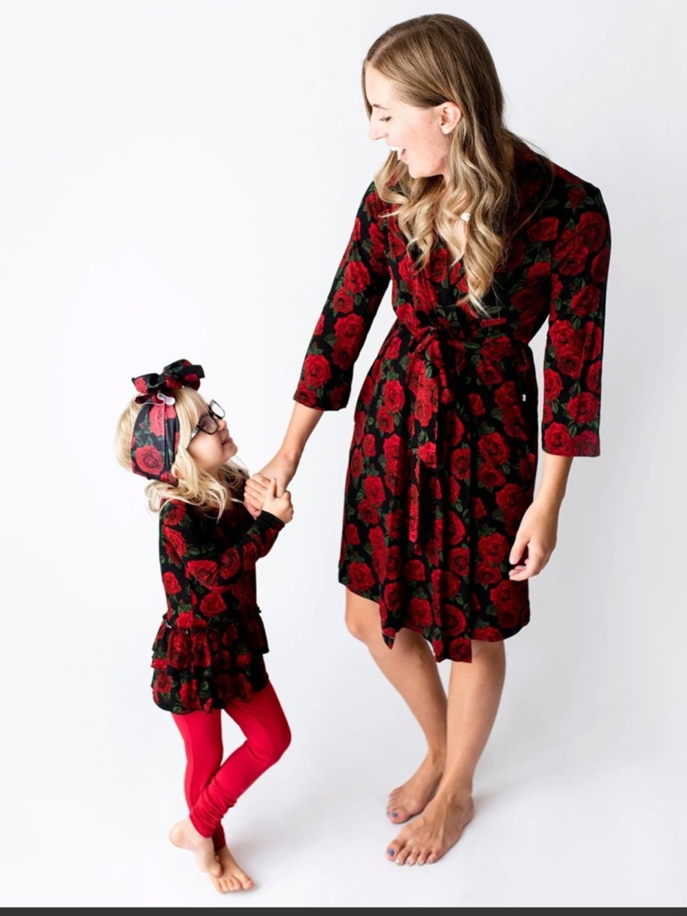 Bums and Roses Natural Bamboo Rose Robe - Picture 2 of 8